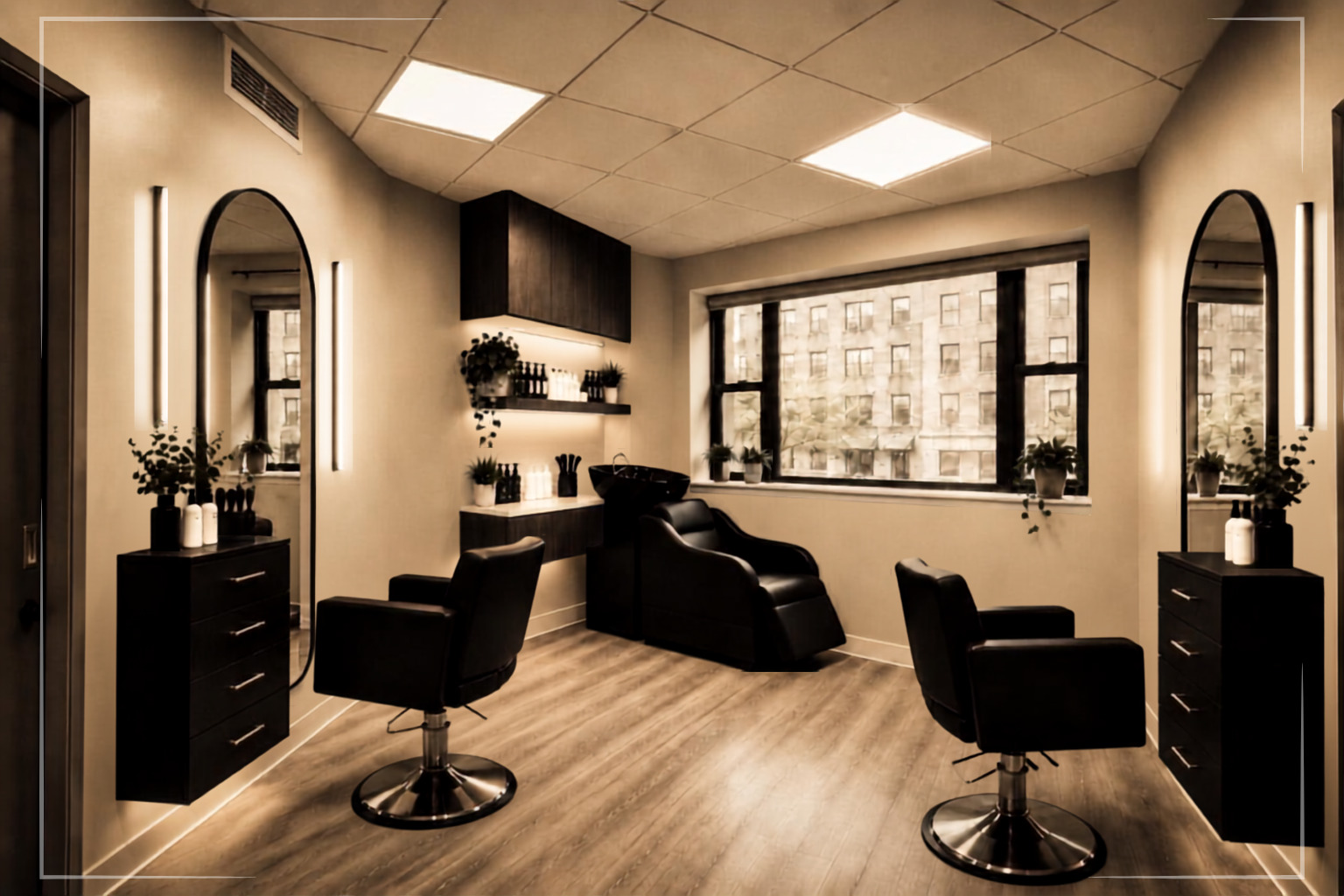 The VOS Salon styling room on East 59th Street